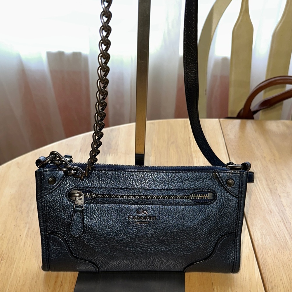 Coach Vintage Mickie  Blue Leather Crossbody Bag